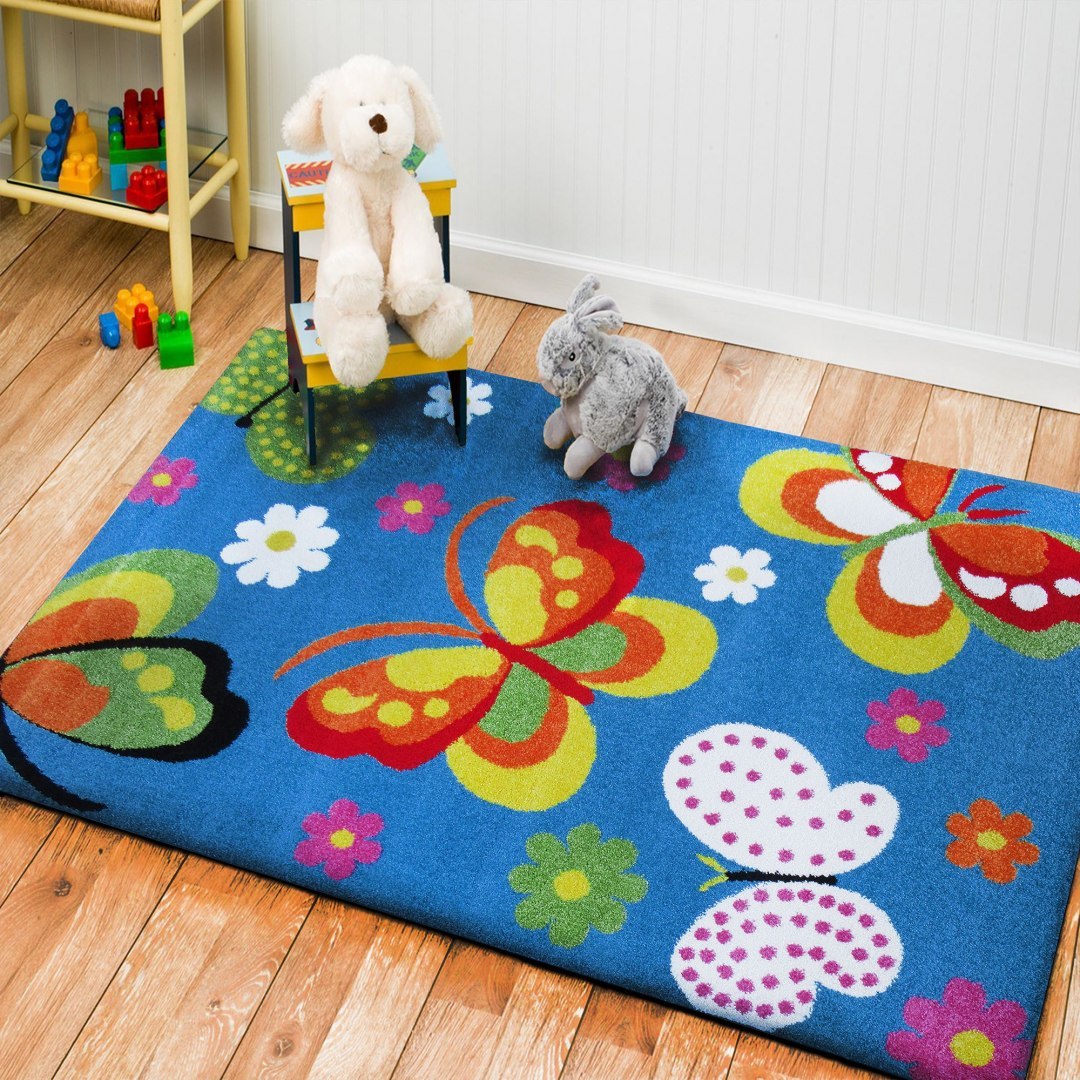 Dywan Mondo 14 - niebieskie MOTYLKI 120 x 170 cm Dywan Mondo 14 - niebieskie MOTYLKI 120 x 170 cm