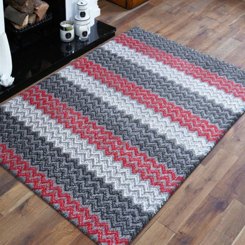 Dywan Sherpa 01 - szaro czerwona 200 x 290 cm Dywan Sherpa 01 - szaro czerwona 200 x 290 cm