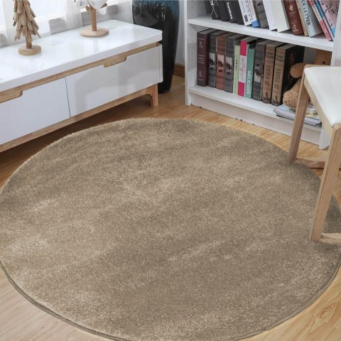 Dywan gęsty Portofino ATEST okrągły beżowy 100 cm Dywan gęsty Portofino ATEST okrągły beżowy 100 cm