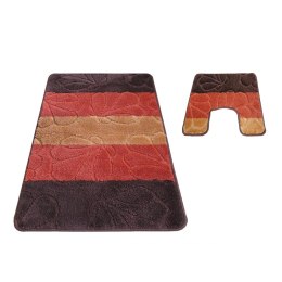 Montana 01 z wycięciem pod toaletę - brązowa Komplet (50 cm x 80 cm i 40 cm x 50 cm) brązowy