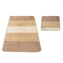 Komplet łazienkowy Montana 01 beżowy Komplet (50 cm x 80 cm i 40 cm x 50 cm) beżowy