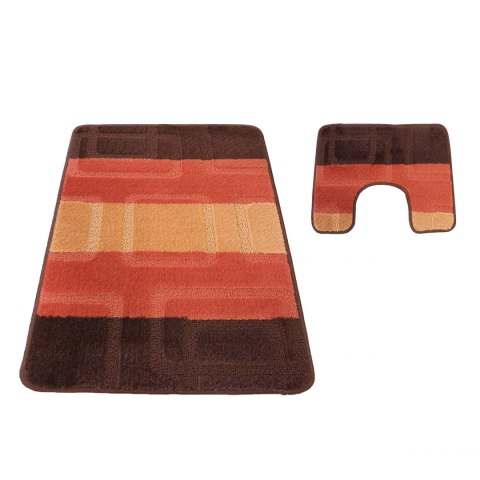 Komplet łazienkowy Montana 04N brązowy Komplet (50 cm x 80 cm i 40 cm x 50 cm) brązowy