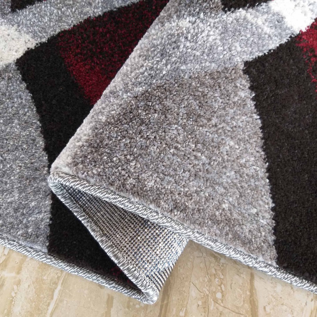 Dywan OTTO 01 Szaro-Czerwony 240 x 330 cm Dywan OTTO 01 Szaro-Czerwony 240 x 330 cm