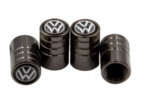 NAKRĘTKI na wentyle Kapturki VW Czarny Chrom NAKRĘTKI na wentyle Kapturki VW Czarny Chrom