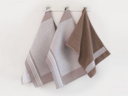 Komplet ścierek bawełna 2x50x70 + ręcznik 30x50 Maroko beżowy