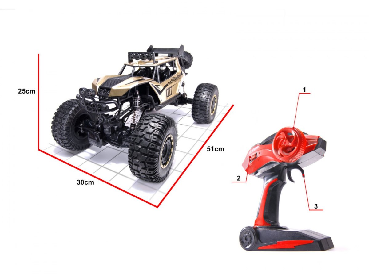 Samochód RC Rock Crawler 2.4GHz 1:8 51cm złoty Samochód RC Rock Crawler 2.4GHz 1:8 51cm złoty