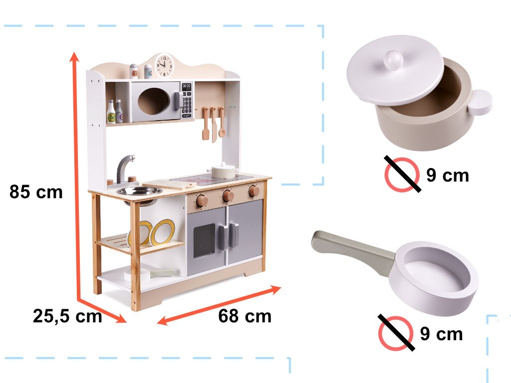 LULILO Kuchnia drewniana MDF Kuketo + akcesoria LULILO Kuchnia drewniana MDF Kuketo + akcesoria