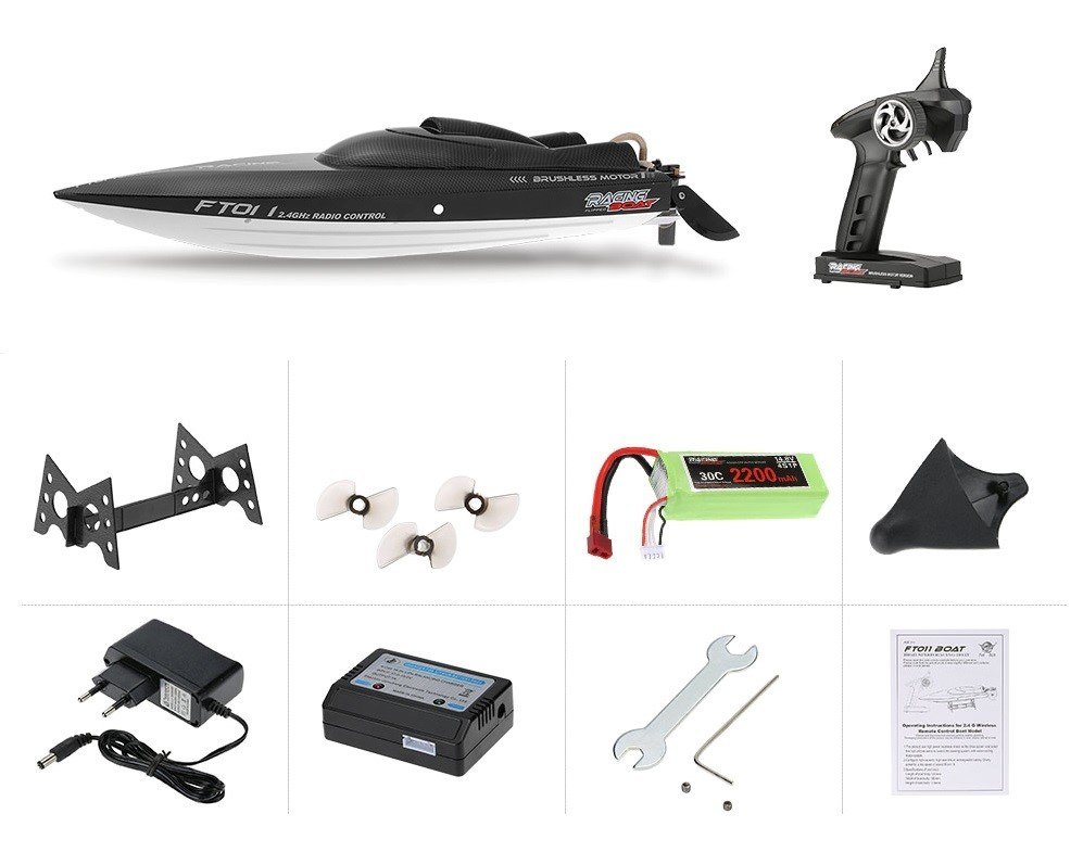 Łódź RC zdalnie sterowana FT011 2.4GHz RTR 65cm Łódź RC zdalnie sterowana FT011 2.4GHz RTR 65cm
