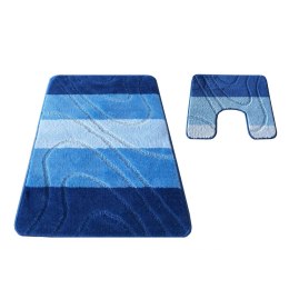 Komplet łazienkowy Montana z wycięciem 05 Blue Komplet (50 cm x 80 cm i 40 cm x 50 cm) niebieski
