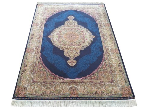 Dywan Ekskluzywny Qum Silk 01 Navy 160 x 230 cm granatowy