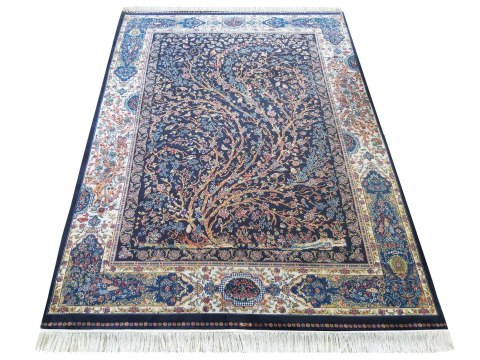 Dywan Ekskluzywny Qum Silk 11 Navy 160 x 230 cm granatowy Dywan Ekskluzywny Qum Silk 11 Navy 160 x 230 cm granatowy
