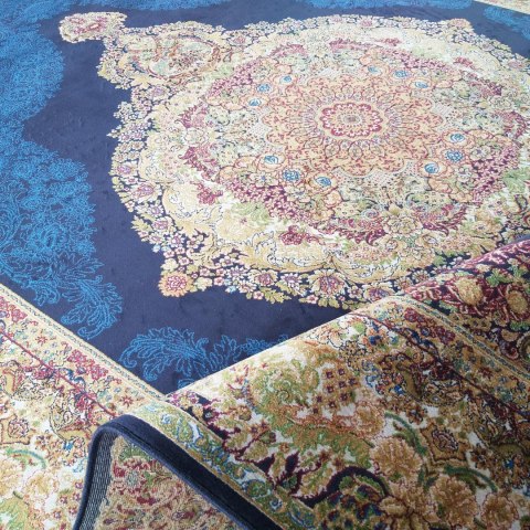 Dywan Ekskluzywny Qum Silk 01 Navy 400 x 500 cm granatowy Dywan Ekskluzywny Qum Silk 01 Navy 400 x 500 cm granatowy