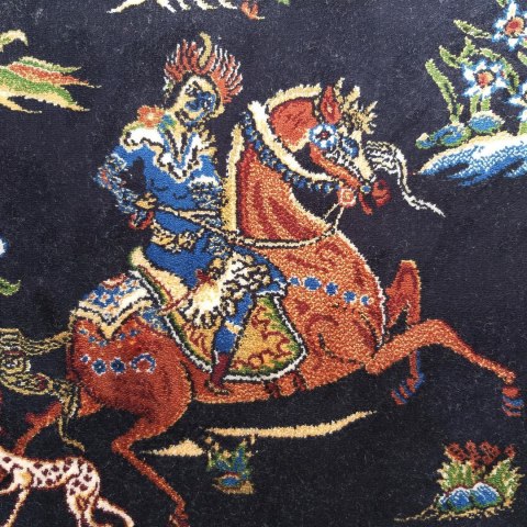 Dywan Ekskluzywny Qum Silk 10 Navy 200 x 300 cm granatowy Dywan Ekskluzywny Qum Silk 10 Navy 200 x 300 cm granatowy