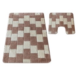 Komplet łazienkowy Montana z wycięciem Bornova XL Beige Komplet (50 cm x 80 cm i 40 cm x 50 cm)