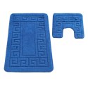 Komplet łazienkowy Montana z wycięciem Ethnic Dark Blue Komplet (50 cm x 80 cm i 40 cm x 50 cm)