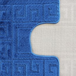 Komplet łazienkowy Montana z wycięciem Ethnic Dark Blue Komplet (50 cm x 80 cm i 40 cm x 50 cm)
