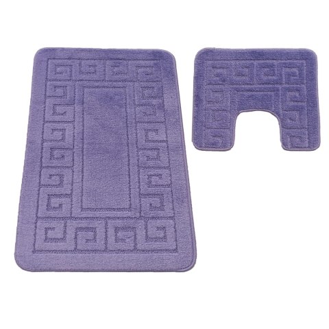 Komplet łazienkowy Montana z wycięciem Ethnic Dark Lilac Komplet (50 cm x 80 cm i 40 cm x 50 cm)