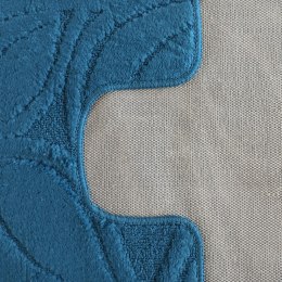 Komplet łazienkowy Montana z wycięciem Flora Ink Blue Komplet (50 cm x 80 cm i 40 cm x 50 cm)