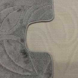 Komplet łazienkowy Montana z wycięciem Flora Metal Grey Komplet (50 cm x 80 cm i 40 cm x 50 cm)
