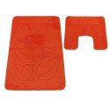Komplet łazienkowy Montana z wycięciem Flora Orange Komplet (50 cm x 80 cm i 40 cm x 50 cm)