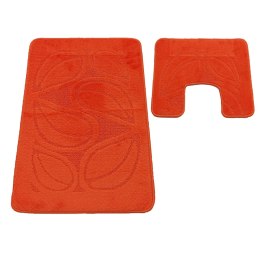 Komplet łazienkowy Montana z wycięciem Flora Orange Komplet (50 cm x 80 cm i 40 cm x 50 cm)