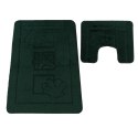 Komplet łazienkowy Montana z wycięciem Maritime Hunter Green Komplet (50 cm x 80 cm i 40 cm x 50 cm)