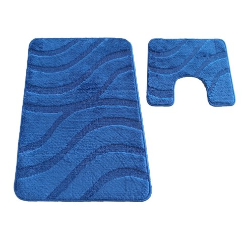 Komplet łazienkowy Montana z wycięciem Symphony Dark Blue Komplet (50 cm x 80 cm i 40 cm x 50 cm)