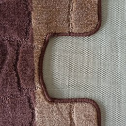 Komplet łazienkowy Montana z wycięciem Sariyer XL Brown Komplet (60 cm x 100 cm i 50 cm x 60 cm)