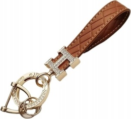 BRELOK BRELOCZEK DIAMENTY CYRKONIE SKÓRA PREMIUM