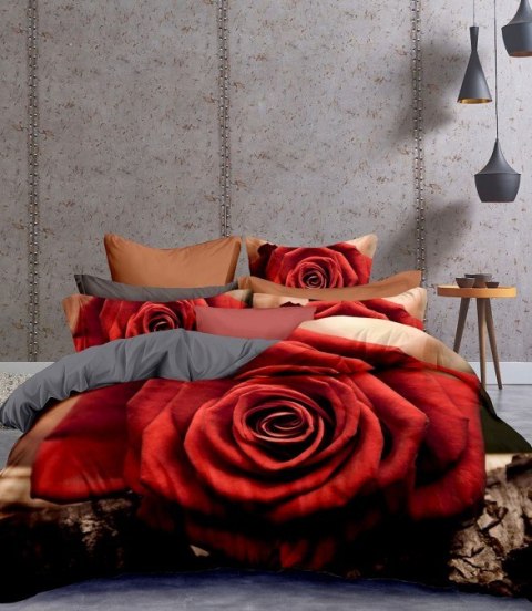 Frankhauer Pościel 3D mikrofibra CZERWONA RÓŻA - 155X220+80X80*1 Frankhauer Pościel 3D mikrofibra CZERWONA RÓŻA - 155X220+80X80*1