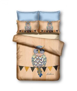 Frankhauer Pościel dziecięca JESIENNA SOWA 100% mikrofibra - 200X200+80X80*2