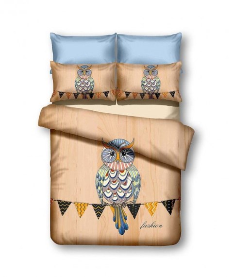 Frankhauer Pościel dziecięca JESIENNA SOWA 100% mikrofibra - 200X200+80X80*2