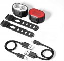 LAMPKA ROWEROWA PRZEDNIA TYLNA ŚWIATŁO LED NA ROWER KIEROWNICĘ MOCNA USB