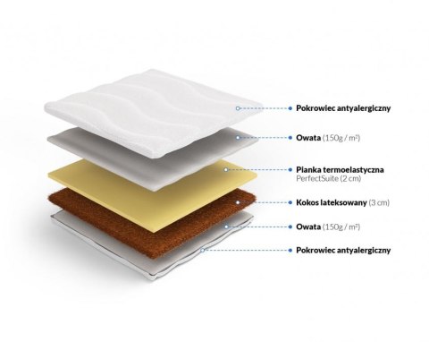 Frankhauer Materac nawierzchniowy z kokosu i memory Arles - 160 x 220 - Dormia Frankhauer Materac nawierzchniowy z kokosu i memory Arles - 160 x 220 - Dormia