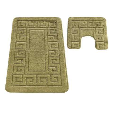 Komplet łazienkowy Montana z wycięciem Ethnic Khaki Komplet (50 cm x 80 cm i 40 cm x 50 cm)