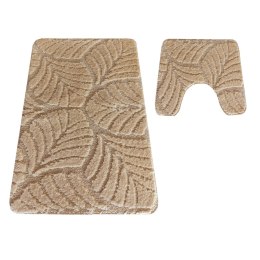 Komplet łazienkowy Montana z wycięciem CLT-022 Beige Komplet (50 cm x 80 cm i 40 cm x 50 cm) beżowy