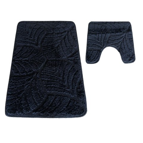 Komplet łazienkowy Montana z wycięciem CLT-022 Black Komplet (50 cm x 80 cm i 40 cm x 50 cm) czarny