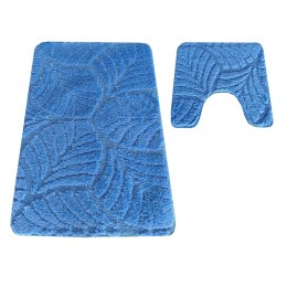 Komplet łazienkowy Montana z wycięciem CLT-022 Blue Komplet (50 cm x 80 cm i 40 cm x 50 cm) niebieski