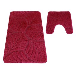 Komplet łazienkowy Montana z wycięciem CLT-022 Burgund Komplet (50 cm x 80 cm i 40 cm x 50 cm)