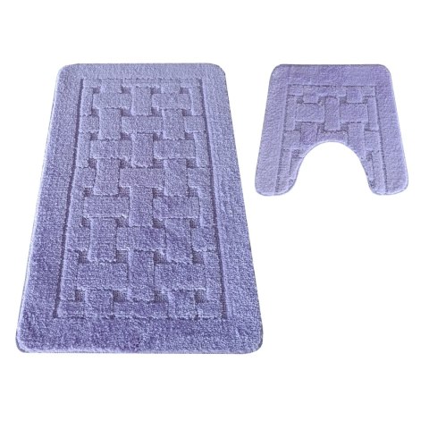 Komplet łazienkowy Montana z wycięciem CLT-12 Lilac (50 cm x 80 cm i 40 cm x 50 cm) różowy
