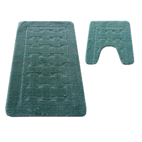 Komplet łazienkowy Montana z wycięciem CLT-12 Mgreen (50 cm x 80 cm i 40 cm x 50 cm) zielony