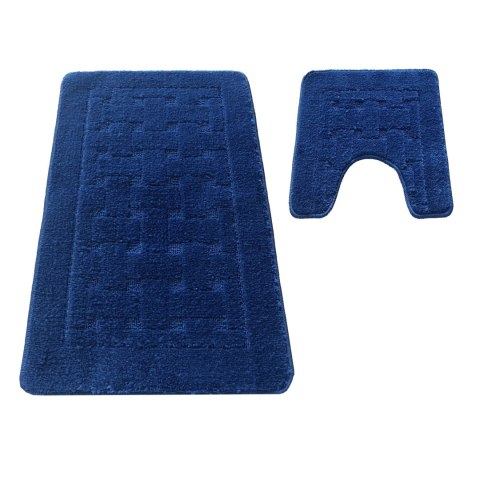 Komplet łazienkowy Montana z wycięciem CLT-12 Navy (50 cm x 80 cm i 40 cm x 50 cm)