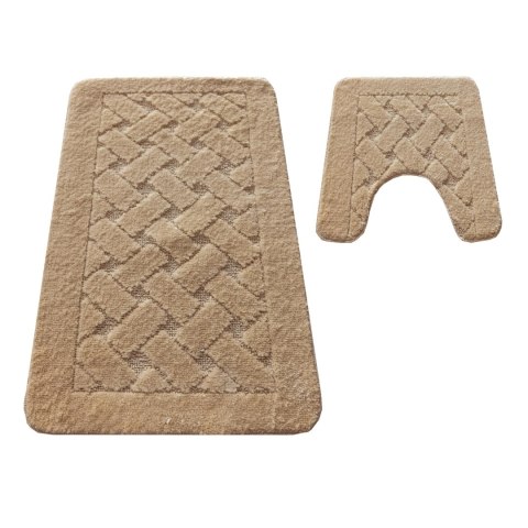 Komplet łazienkowy Montana z wycięciem CLT-31 Beige (50 cm x 80 cm i 40 cm x 50 cm) beżowy