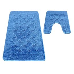 Komplet łazienkowy Montana z wycięciem CLT-31 Blue (50 cm x 80 cm i 40 cm x 50 cm) niebieski