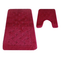 Komplet łazienkowy Montana z wycięciem CLT-31 Burgund (50 cm x 80 cm i 40 cm x 50 cm)