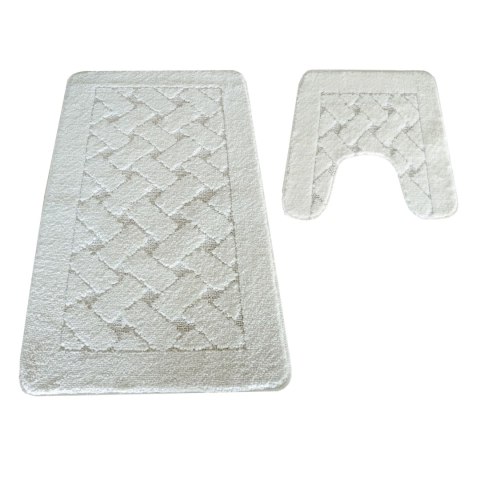 Komplet łazienkowy Montana z wycięciem CLT-31 Cream (50 cm x 80 cm i 40 cm x 50 cm)