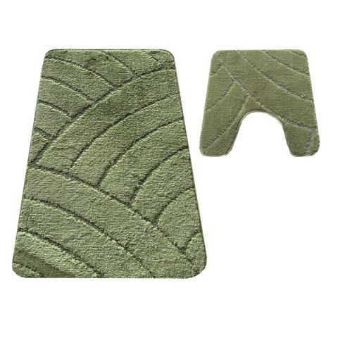 Komplet łazienkowy Montana z wycięciem CLT-825 Green (50 cm x 80 cm i 40 cm x 50 cm) zielony
