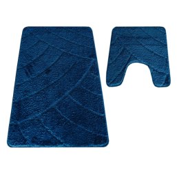 Komplet łazienkowy Montana z wycięciem CLT-825 Navy Komplet (50 cm x 80 cm i 40 cm x 50 cm)