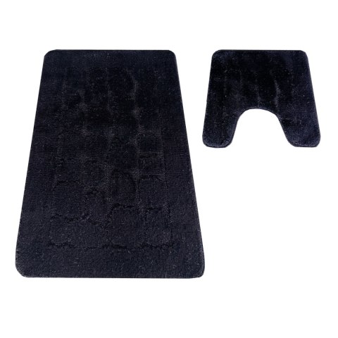 Komplet łazienkowy Montana z wycięciem CLTSTONE Black (50 cm x 80 cm i 40 cm x 50 cm) czarny