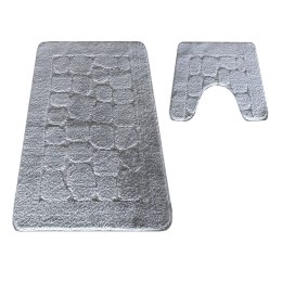 Komplet łazienkowy Montana z wycięciem CLTSTONE Grey (50 cm x 80 cm i 40 cm x 50 cm) szary